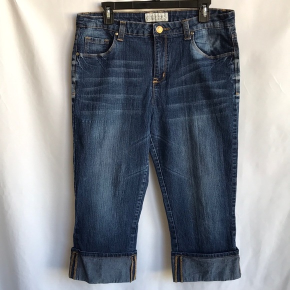 Phat Fashions Silver Label rolled capris with cat on back pocket, size 16 - Picture 1 of 12
